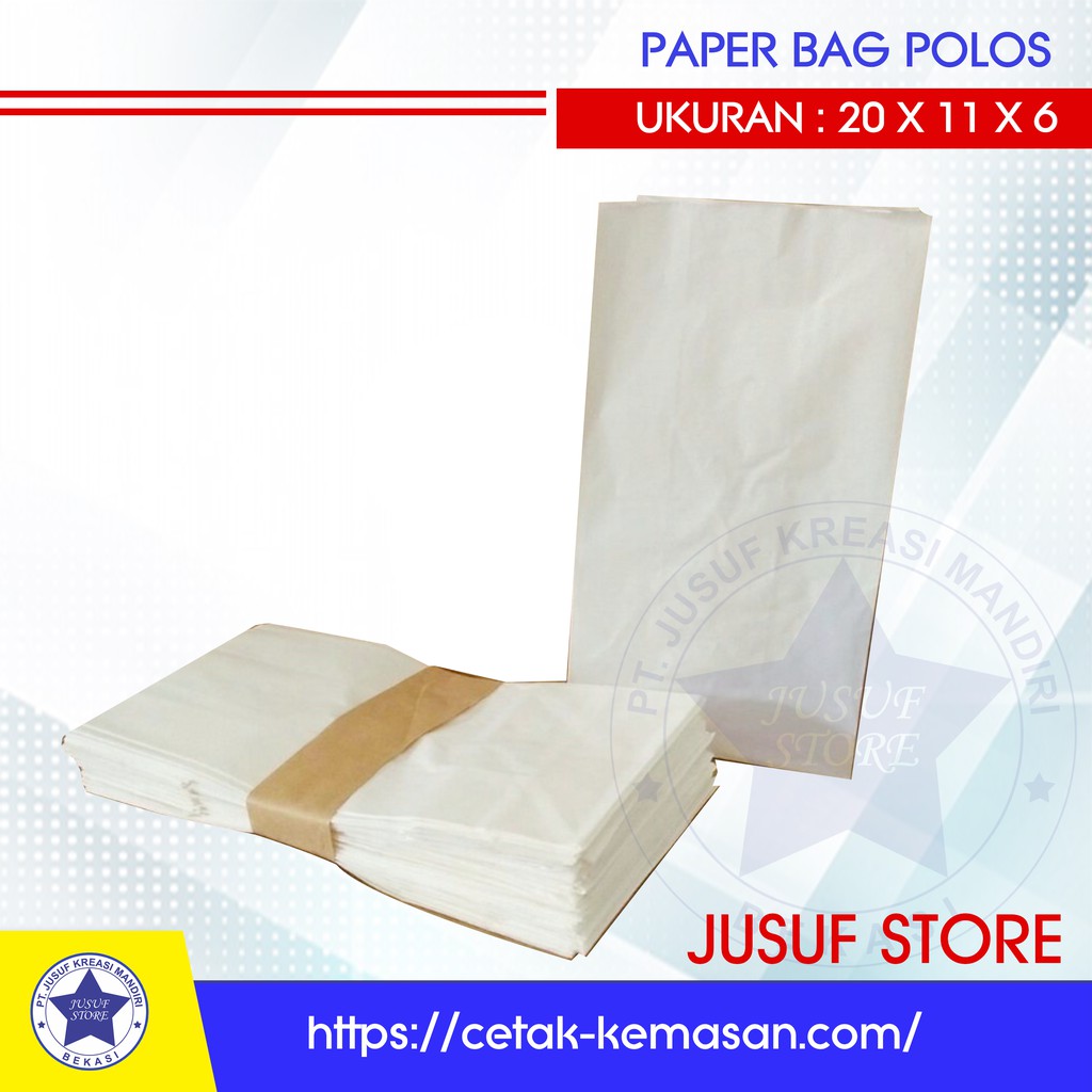 

Paperbag polos foodgrade isi 250pcs/pack
