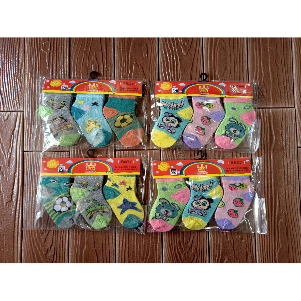 1 lusin ( 12 Pasang ) kaos kaki bayi / kaos kaki bayi import