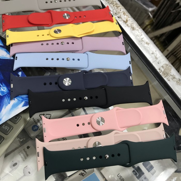 APPLE WATCH STRAP SERIES 1/2/3/4/5/6 UKURAN 38/40/42/44MM RUBBER WARNA - 38MM/40MM