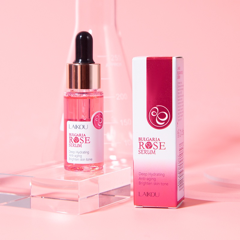 LAIKOU Bulgaria Rose Serum Menghilangkan Bintik Hitam Esensi Mencerahkan 17ml