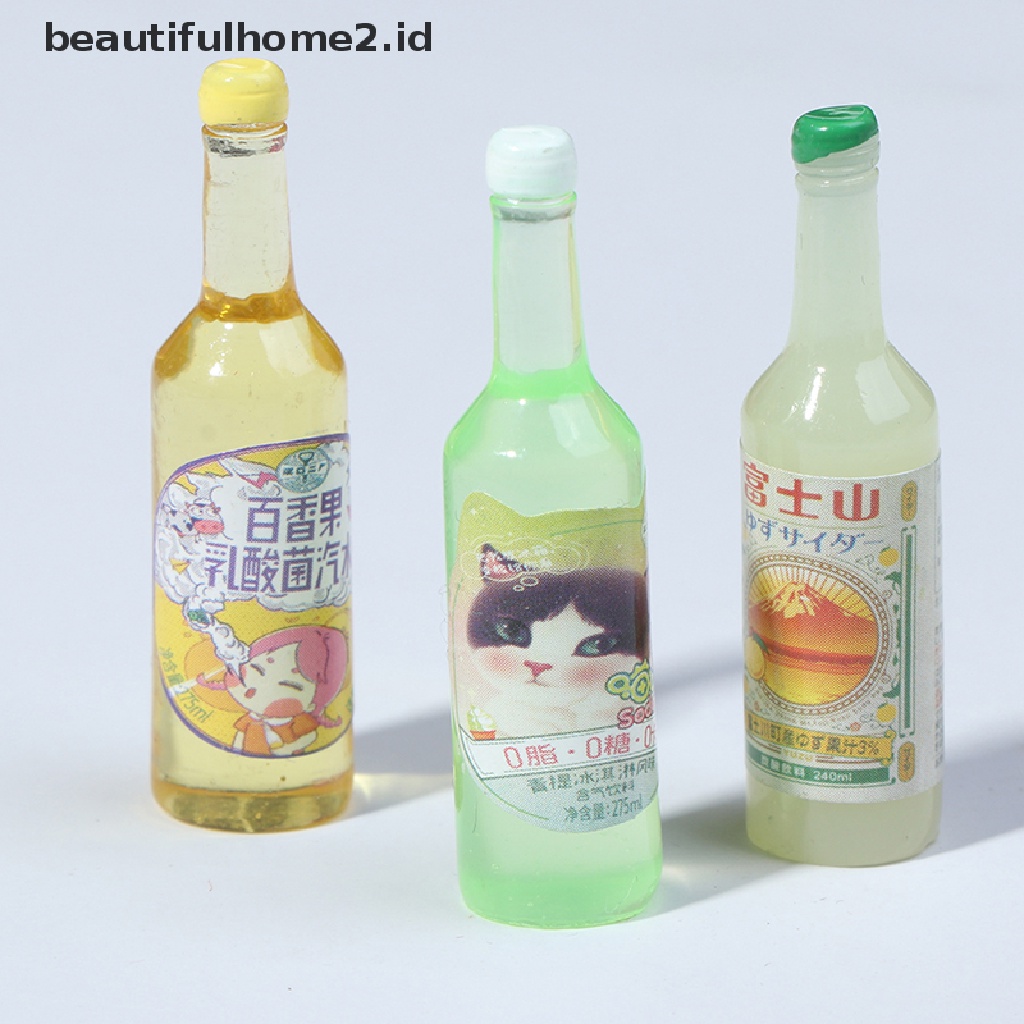 (Beautifulhome2.Id) 5pcs / Set Mainan Miniatur Botol Soda Skala 1: 12 Untuk Dekorasi Rumah Boneka