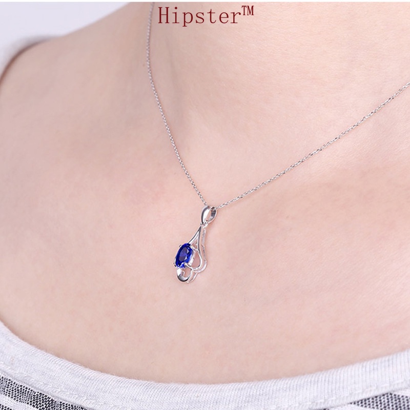 Hot Sale Classic Affordable Luxury Fashion Natural Sapphire Pendant Necklace