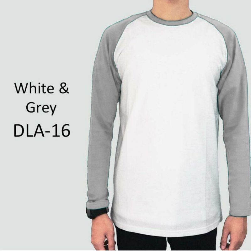 Kaos raglan lengan panjang kaos polos kombinasi warna kaos murah grosir