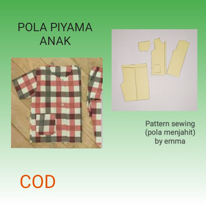 pola baju tidur anak piyama anak desainer pola baju