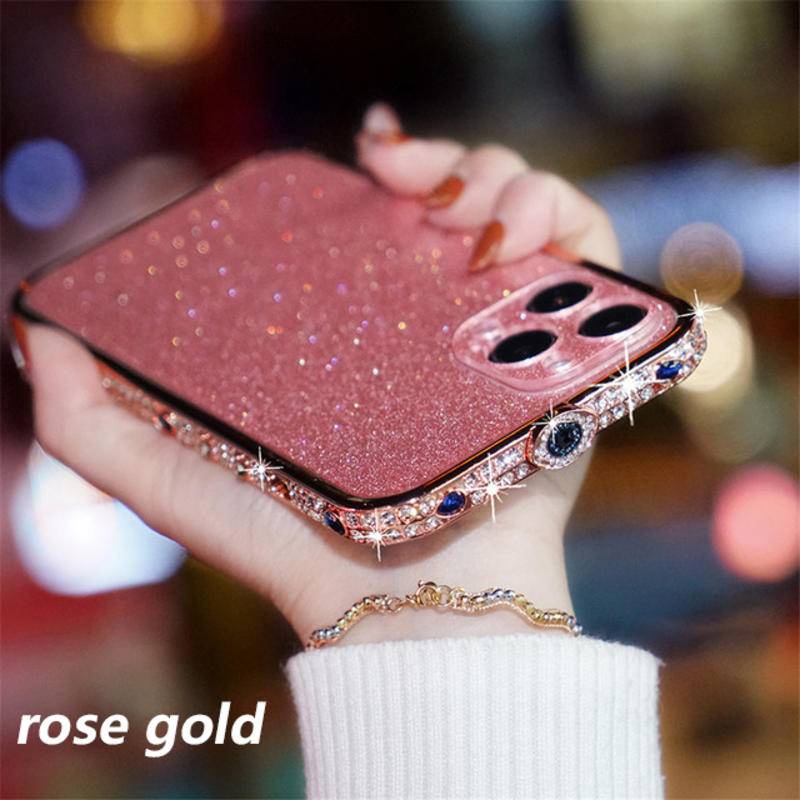 Case Bumper Belakang Bahan Akrilik Aksen Glitter Berlian Imitasi Untuk Iphone 13 12 11 Pro Max XS Max Xr X XS