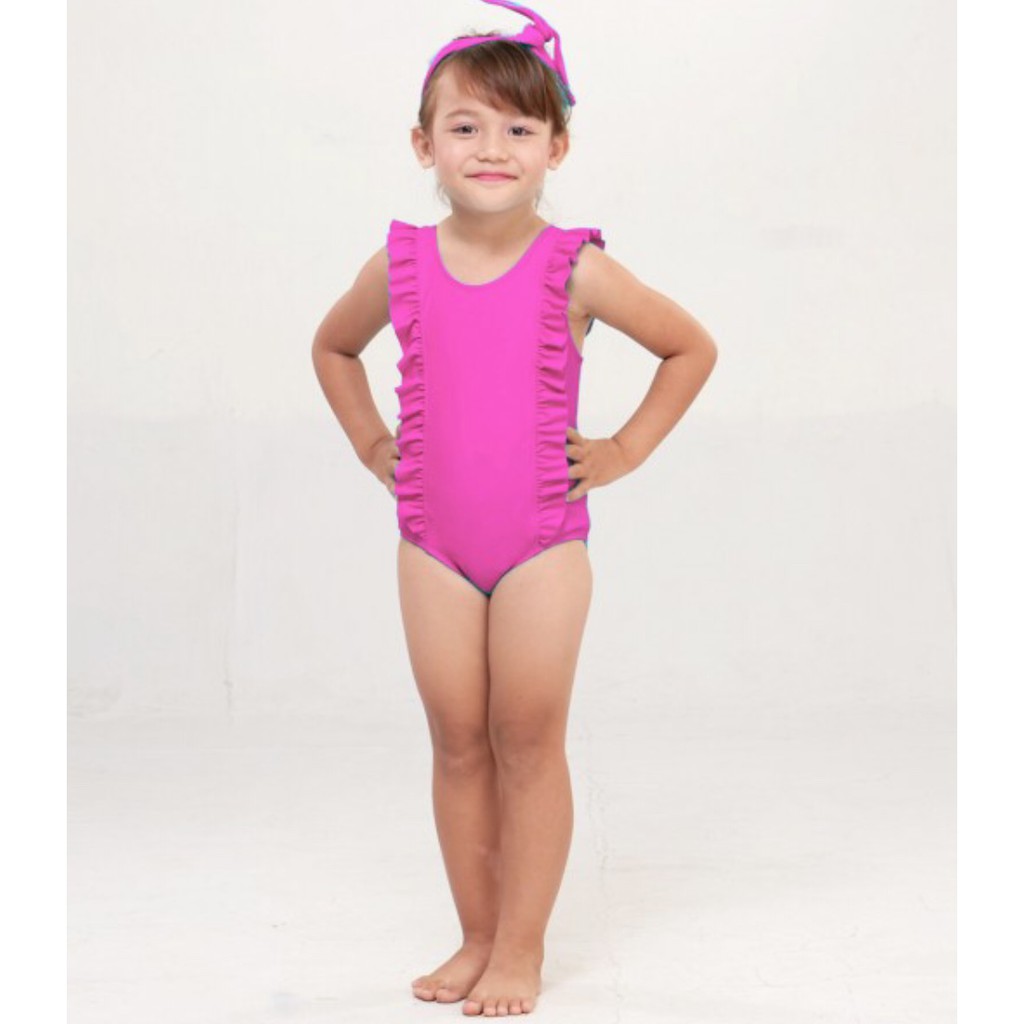 Lee Vierra - Kids Swimwear Ruffle Border PINK