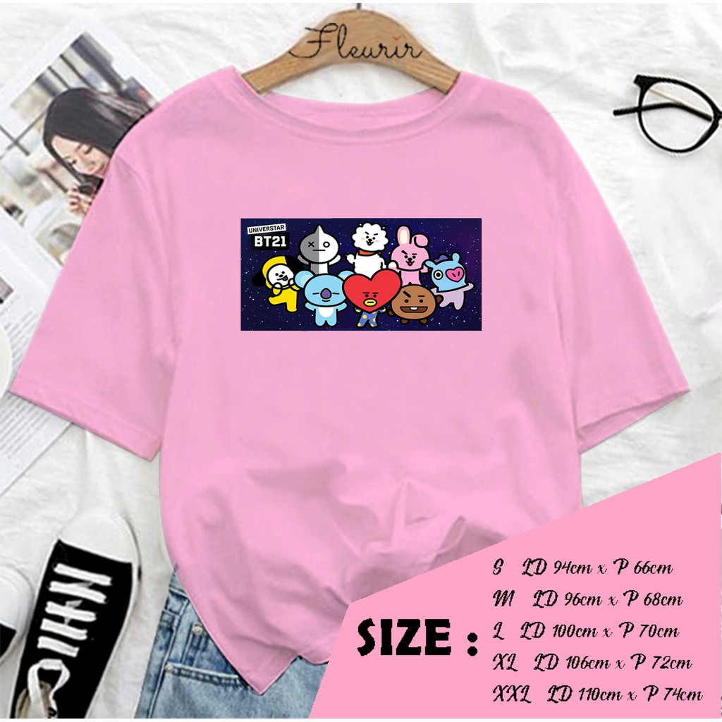 FLEURIR - KAOS UNIVERSTAR KPOP WANITA DEWASA LENGAN PENDEK TEE UNISEX WANITA