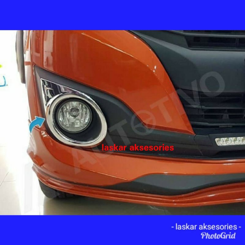 new ayla 2017 cover fog lamp / ring foglamp daihatsu new ayla 2017 sporty chrome