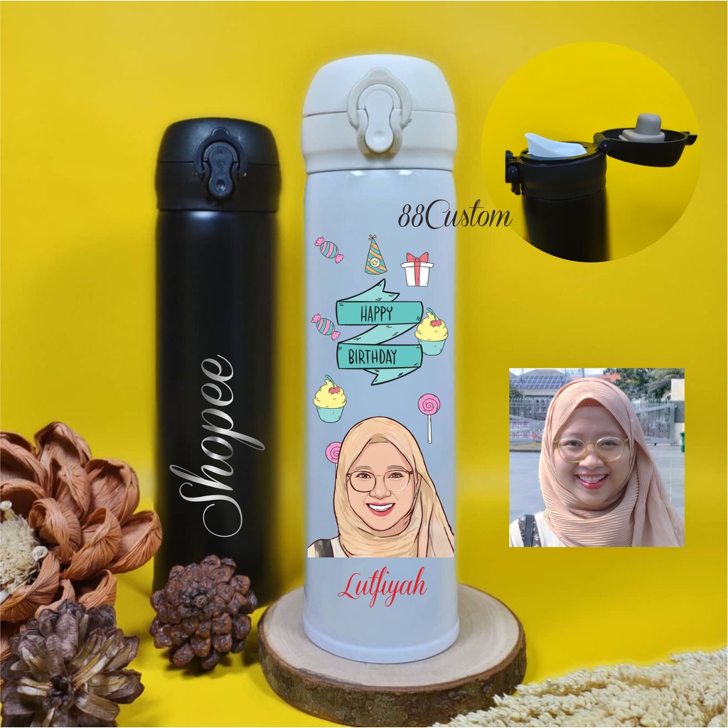 Jual Souvenir Botol Tumber Niagara Custom Desain Grafir Nama Dan Print Poto Suka Suka Shopee 6091