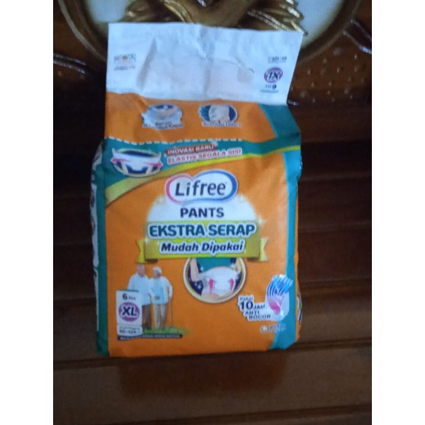 Lifree Popok Celana extra serap ukuran XL6(Popok Dewasa / lansia)