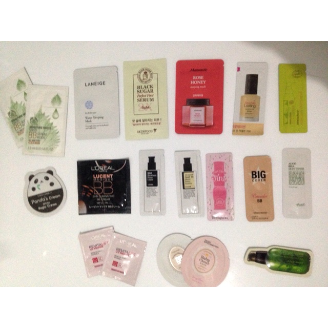 SALE  ALL SAMPLE COSRX INNISFREE MAMONDE LANEIGE ETUDE TONYMOLY BODYSHOP LOREAL SKINFOOD BENTON