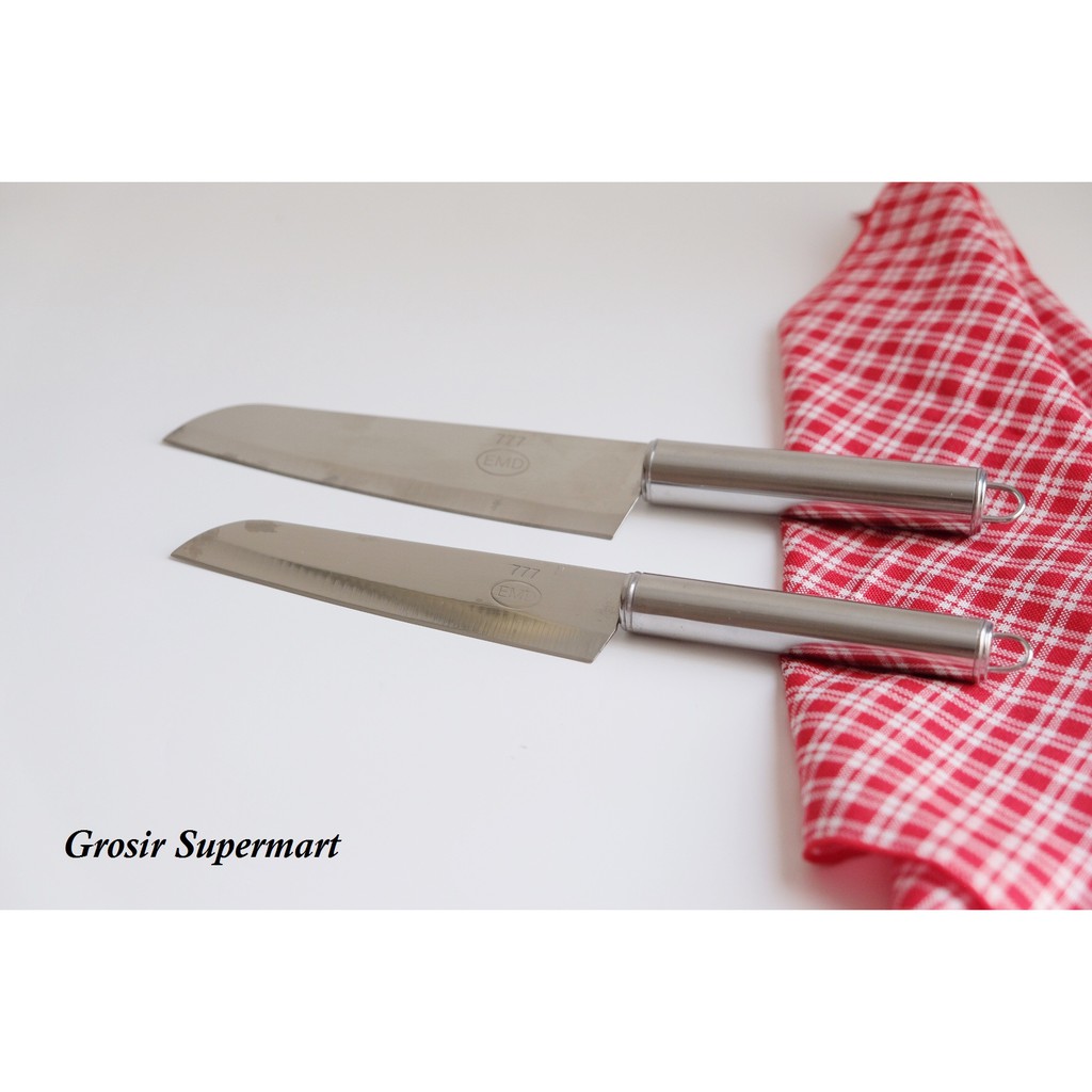 Pisau Dapur Stainless Besar Inch Chef Knife Gagang  Dapur Kitchen Serbaguna Tajem Sharp