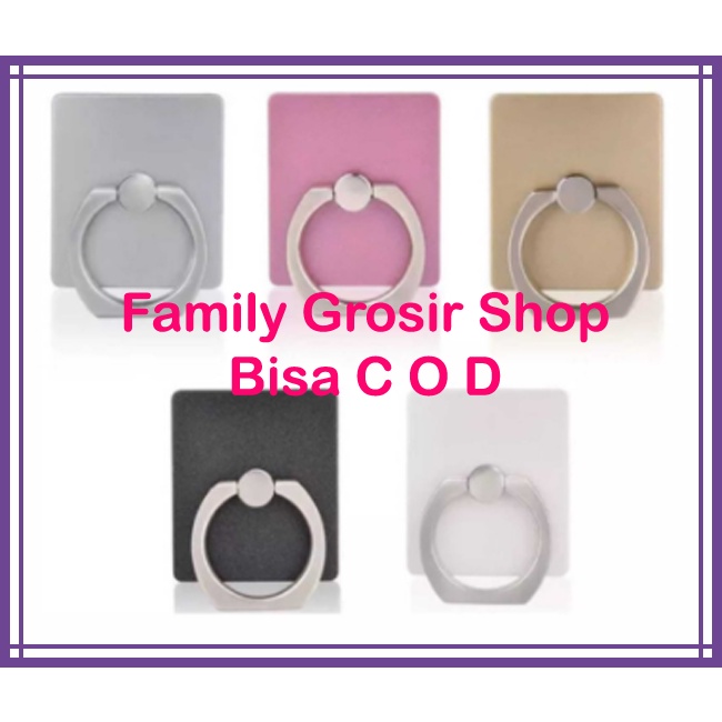 Ring Stand Holder Handphone Polos / Iring Bahan Plastik Ring Aluminium