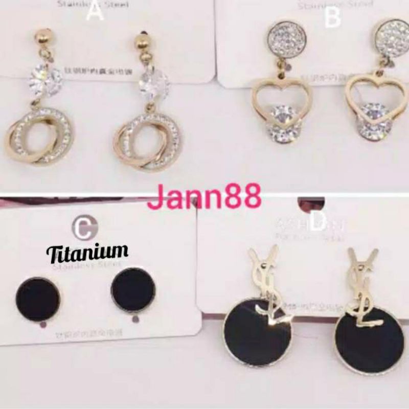 Anting titanium asli anti karat tidak alergi AP-2