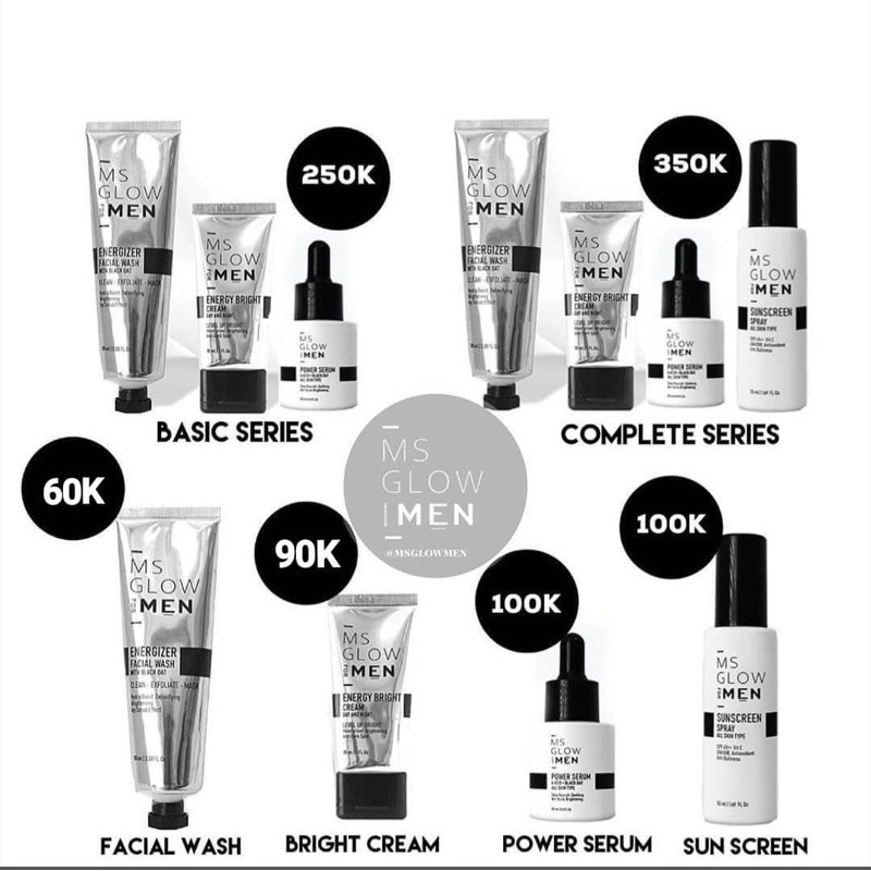 MS GLOW MEN / MS GLOW FOR MEN / PAKET MSGLOW MEN (bisa ecer)