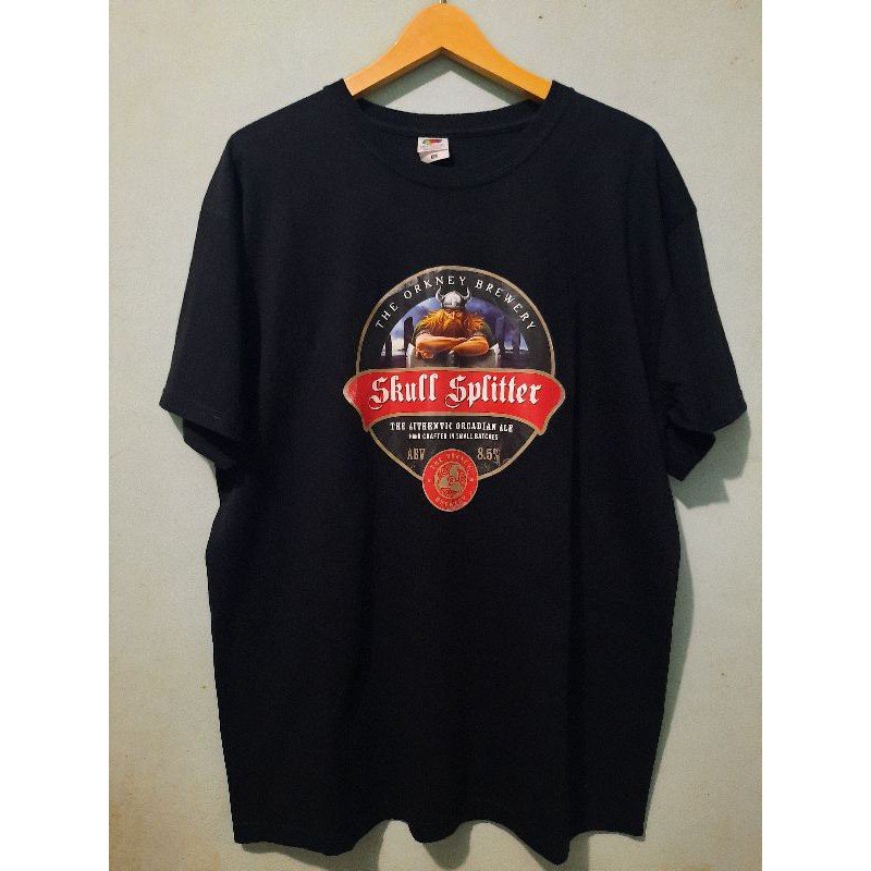 baju / t shirt Size XL fruit of the loom sablon skull splitter