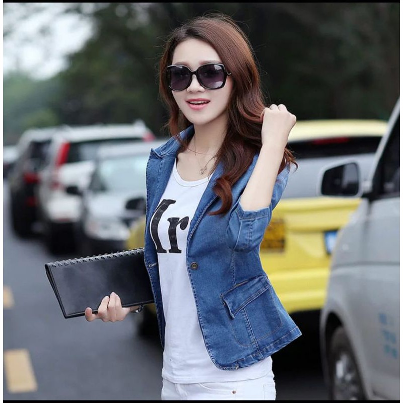 JAKET JEANS MANTEL WANITA/BLAZER JEANS WANITA