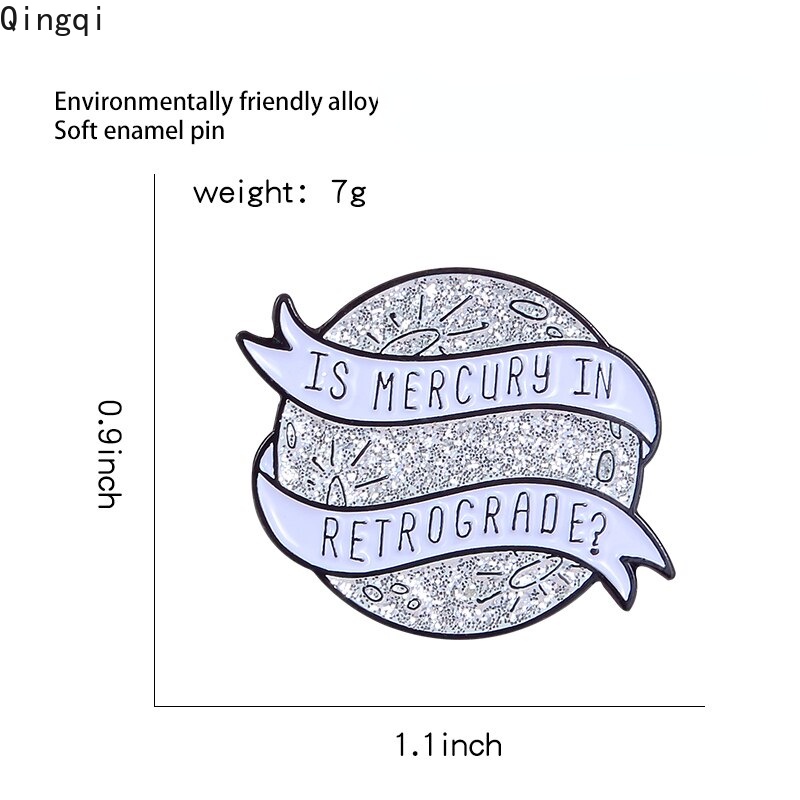 Bros Pin Enamel Bentuk Bintang Mercury Retrograde Untuk Kerah Kemeja