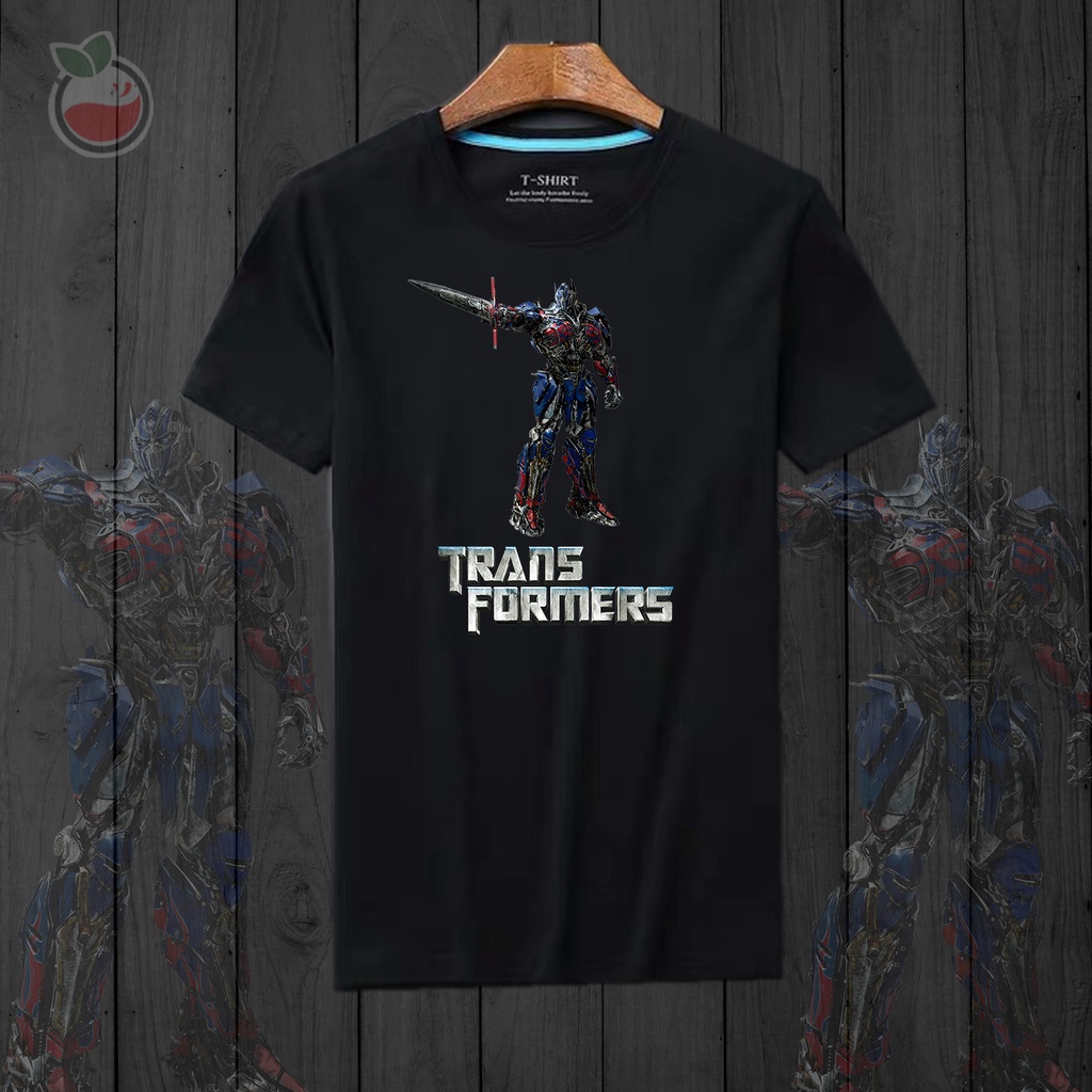 Lilipop Kaos Tshirt  Pria Transformer Optimus Prime Baju Distro Basic Lengan Pendek Cowok Kasual