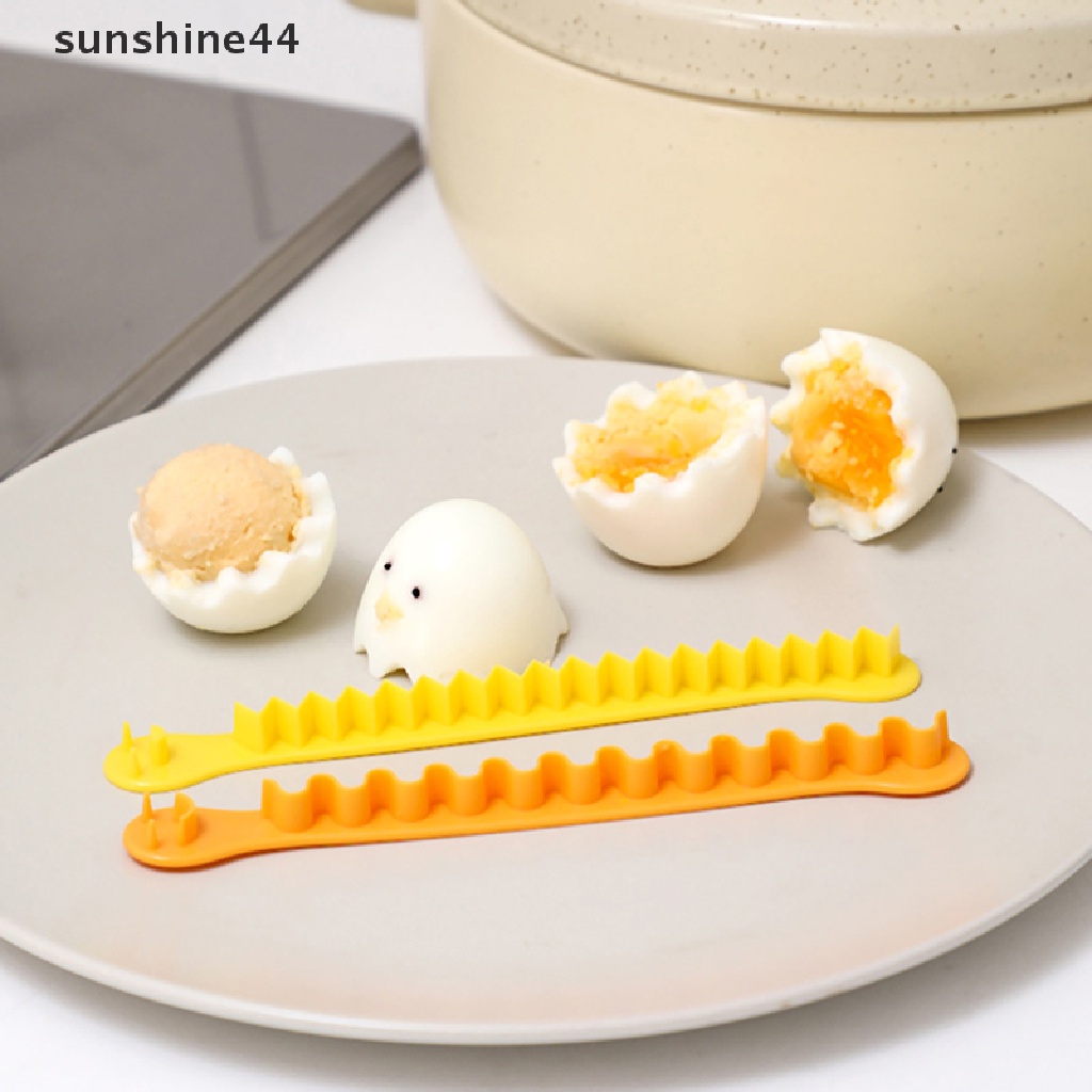 Sunshine 2Pcs Alat Pemotong Telur Rebus / Bento Bentuk Bunga Kreatif