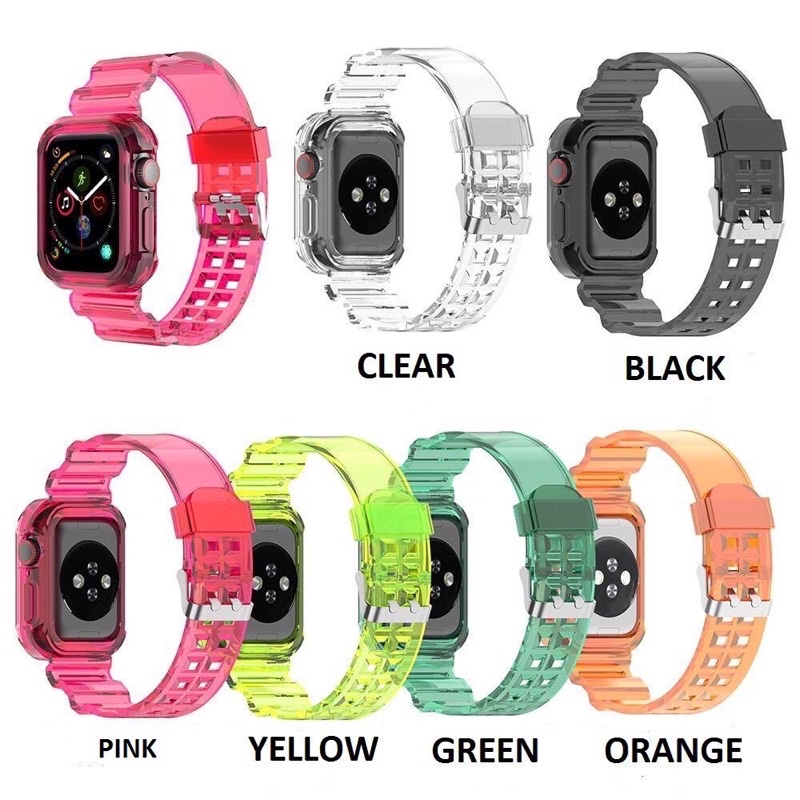 Bisa COD Tali Transparan strap untuk watch T500 T55 T500plus iwatch HW22 42mm 44mm Glacier Tali jamtangan smartwatch Ultra 49mm