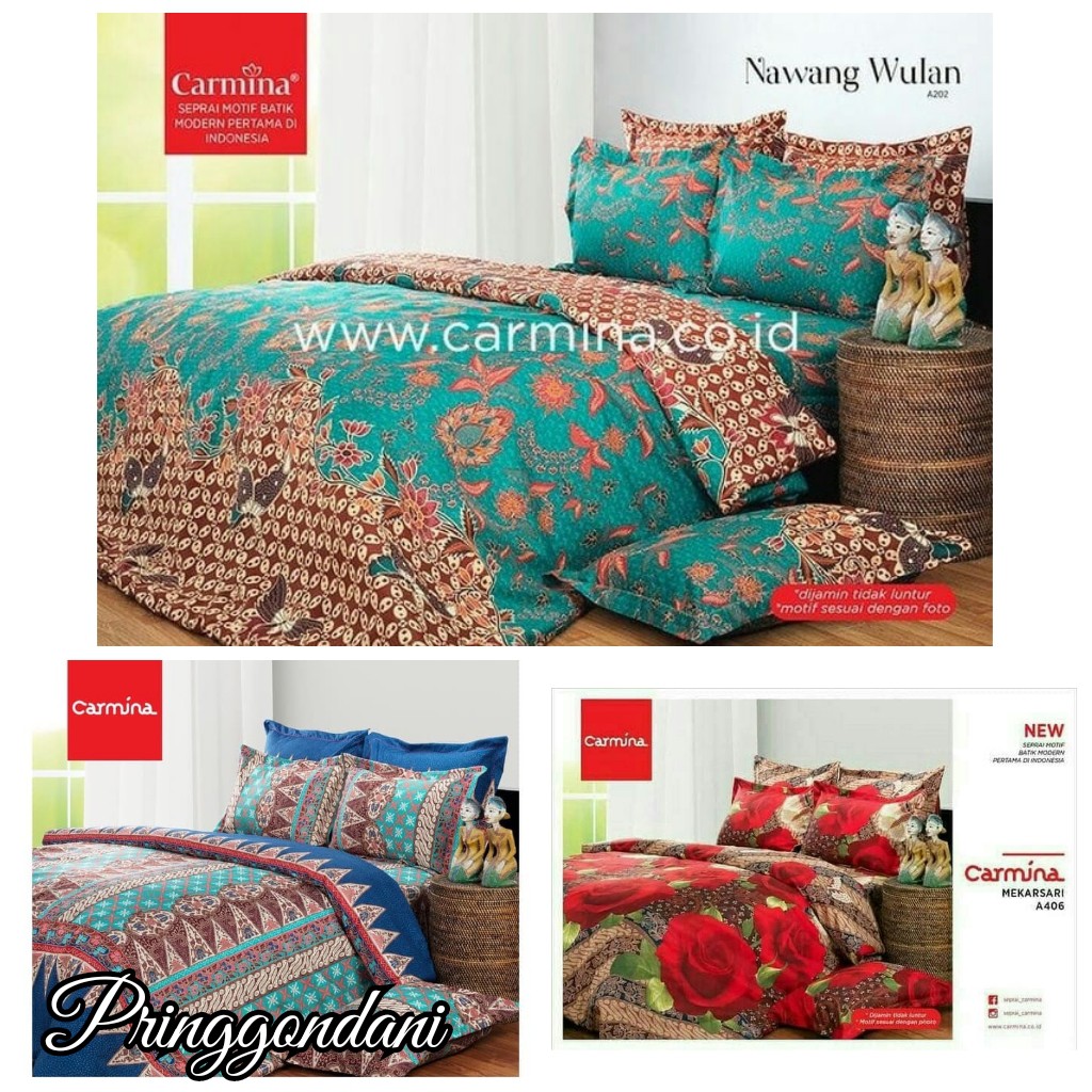 RC CARMINA Sprei Batik King Size 180x200 Terbaru Motif Kamandaka Cemani Songgoriti Harga Termurah