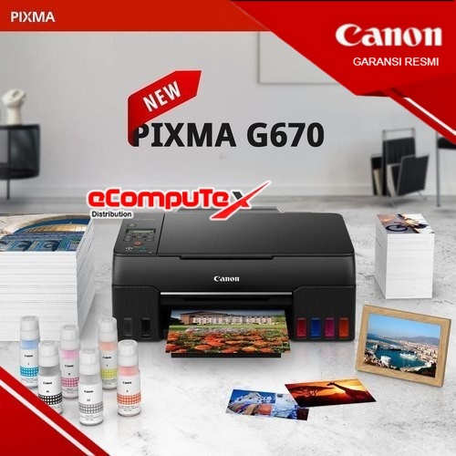 CANON INKJET PRINTER PIXMA G670 / G 670 PRINT / SCAN / COPY / WIRELESS - GARANSI RESMI