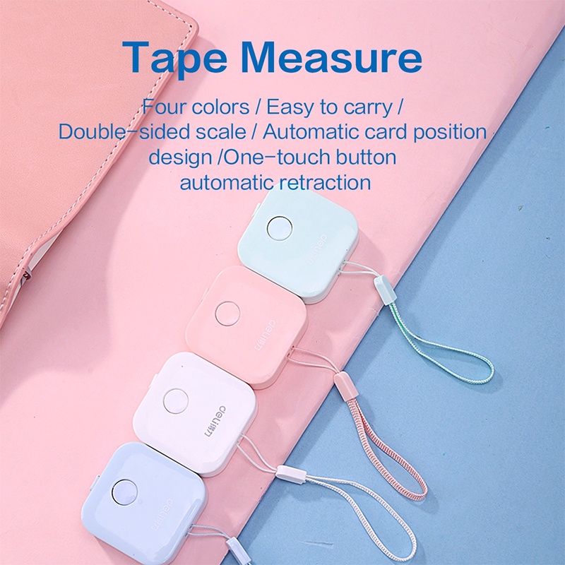 Deli Meteran Mini Meteran Gulung  Meteran Kecil Lucu 4 Warna 1.5m Measure Tape