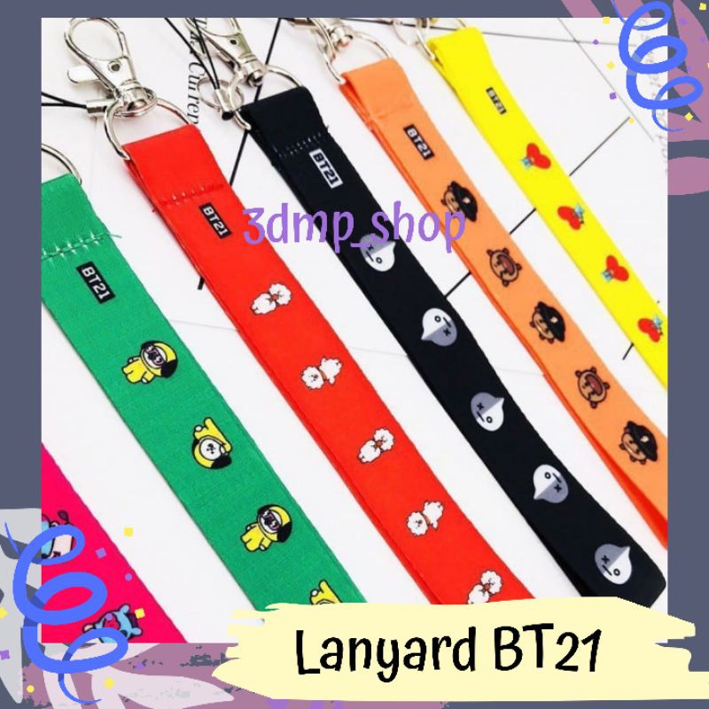 Lanyard BT21 got7 blackpink tata chimmh shoomy koya cooky Keyring gantungan pendek