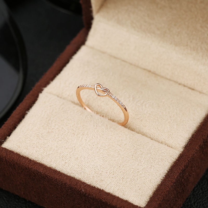 Pandora Cincin 14K Rose Gold 14K Hias Berlian Zirconia Kubik Dengan Kotak Untuk Pernikahan