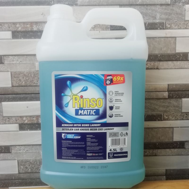 RINSO MATIC CAIR PROFESSIONAL JERIGEN 4.5L dengan ongkir termurah JIRIGEN BOTOL WADAH BESAR