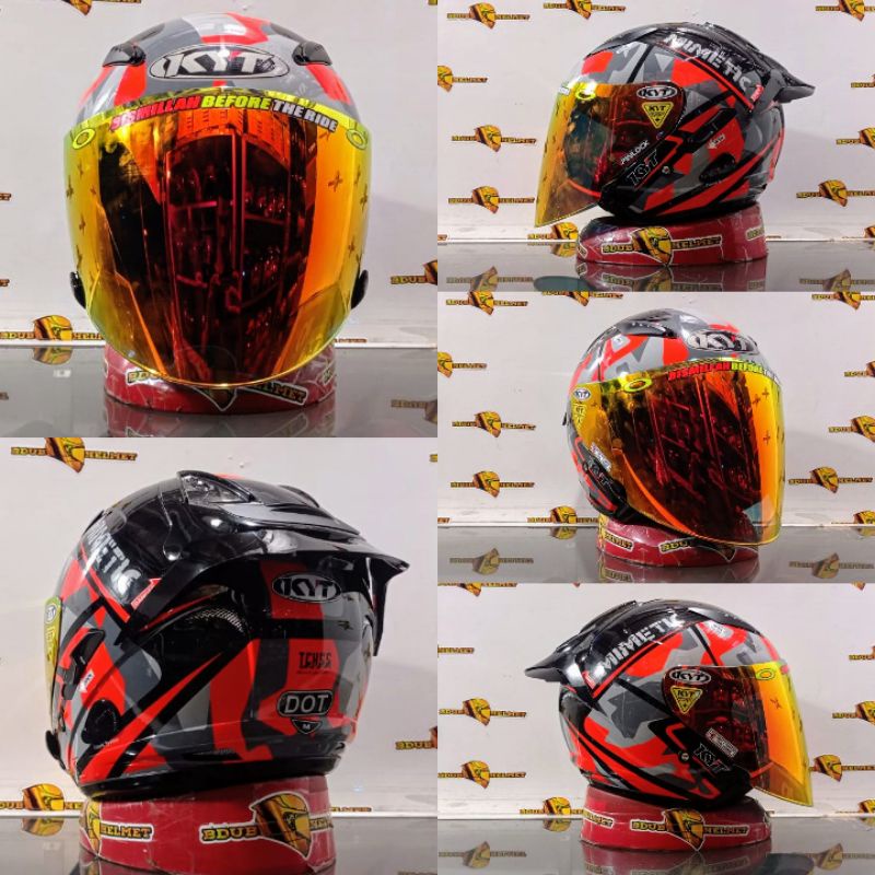 HELM KYT GALAXY FLAT R MOTIF#5 AQUA BLUE/PAKET GANTENG 100%ORIGINAL SNI-DOT-MIMETI/RED/VENOM/GOL