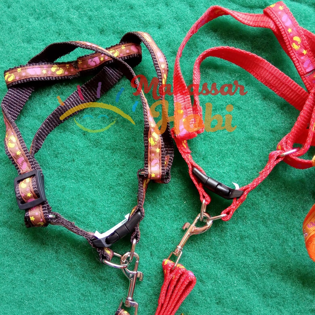 Harness Duoble 15mm Pet Rompi Tali Tuntun Pengikat Hewan Kucing Anjing