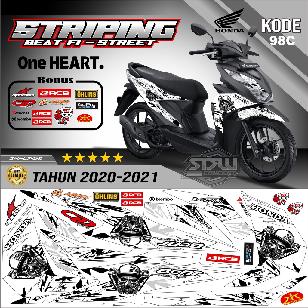 Striping Beat New Stiker Lis Motor Beat New Variasi kode 98