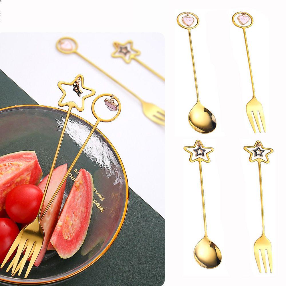 Preva Sendok Kopi304 Stainless Steel Sendok Pengaduk Peralatan Makan Kreatif Sendok Teh