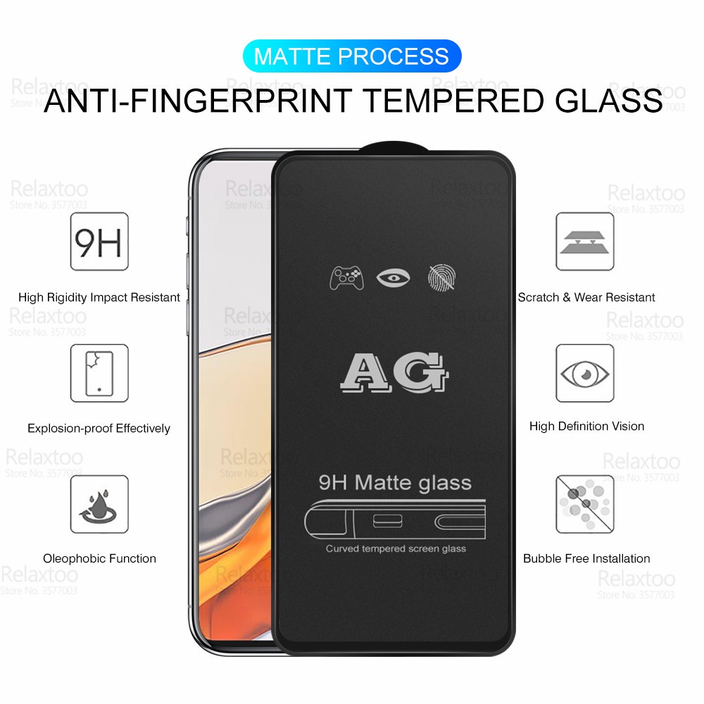 1pcs Pelindung Layar Tempered Glass 9D Frosted Matte Untuk Xiaomi Mi 9 10 11 10T A2 A3 Lite 5G 9 10 T Pro Poco X2 X3 M3