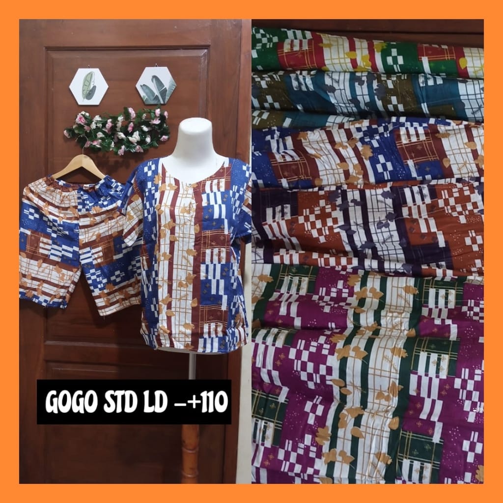 Daster set Gogo Setelan Celana Pendek Bahan Rayon Adem Oneset Kekinian
