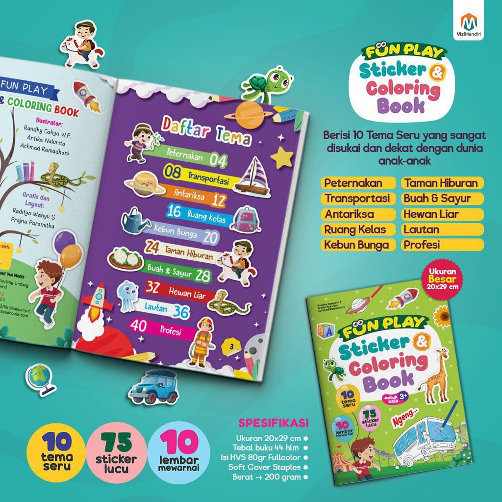 Fun Play Sticker & Coloring Book - ziyad