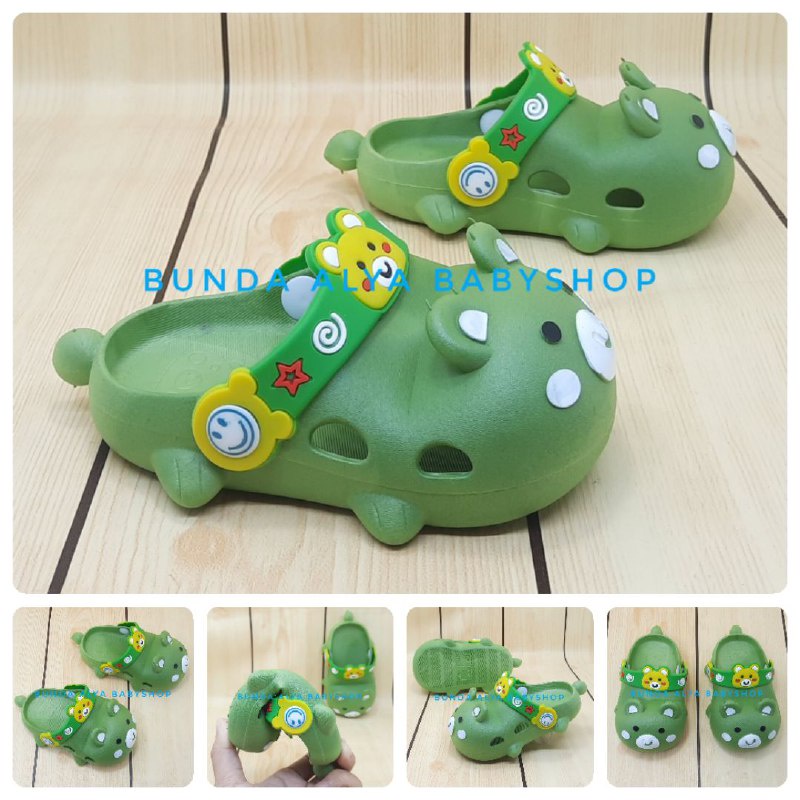 Sepatu Sendal Anak Laki Karet Usia 10 Bulan 1 2 3 4 Tahun HIJAU Import BEAR Size 18-23 Anti Licin