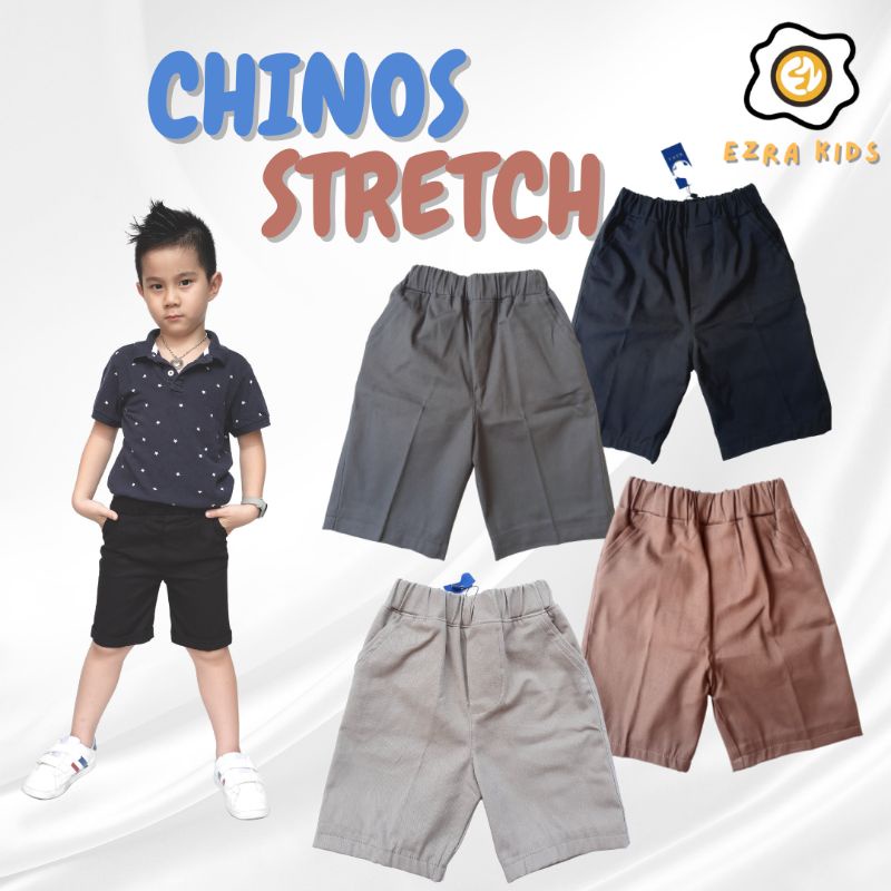 Ezra Kids Celana Pendek Anak Laki Laki dan Perempuan Chinos Stretch 1- 9 tahun