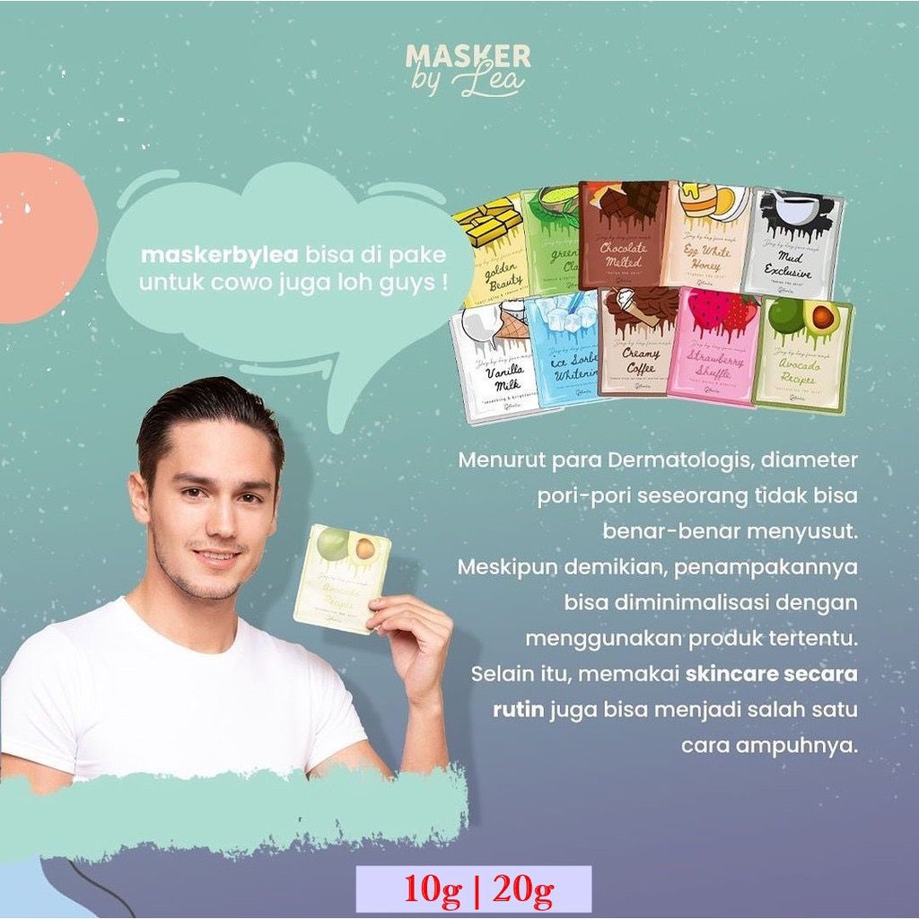 ✿ELYSABETHME✿  (10gr) 𝓵𝓮𝓪  𝓰𝓵𝓸𝓻𝓲𝓪  LEA GLORIA Masker wajah organik bubuk kecil travel size herbal untuk kulit berminyak kering jerawat sensitif