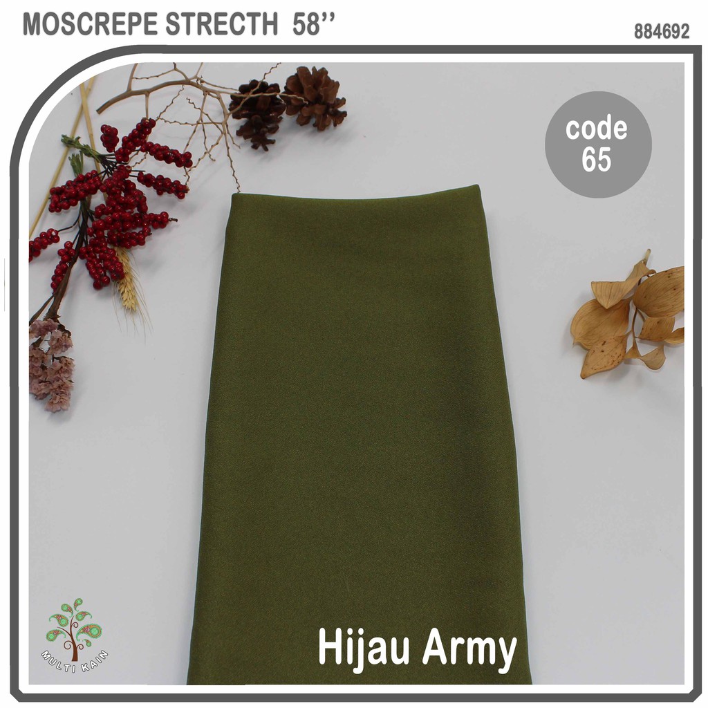 bahan multi kain moscrepe / mosscrepe / moscrep moschino mosschino arabian crepe gamis fashion-65 H hijau army