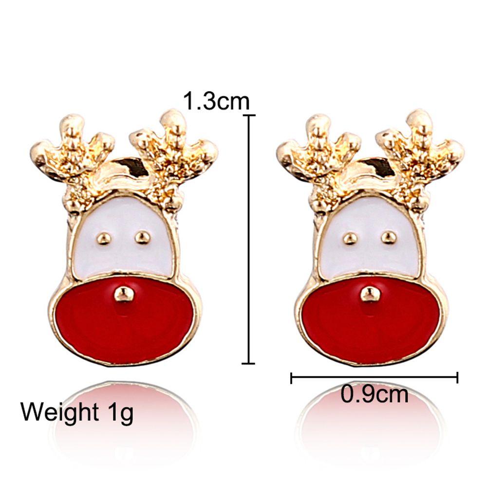 PREVA 1 pairs Stud Earring Women Gift Crutch Enamel Fashion Deer