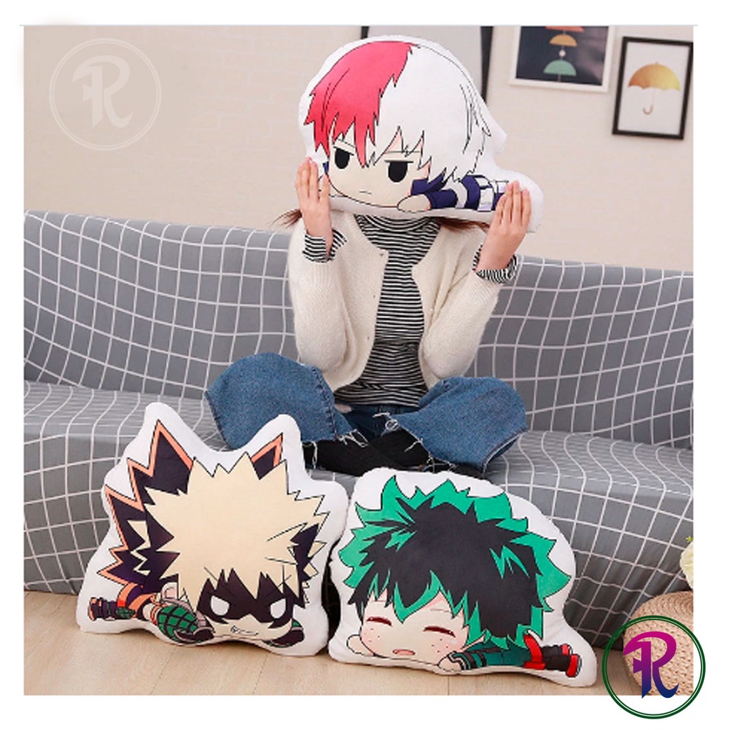 Hero Academia Bantal KArakter Bakugou Katsuki Todoroki Shoto Midoriya Izuku Plush Toy Custom NAMA