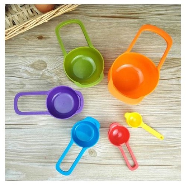 Sendok takar measuring spoon 1 set isi 6 sendok gelas ukur plastik