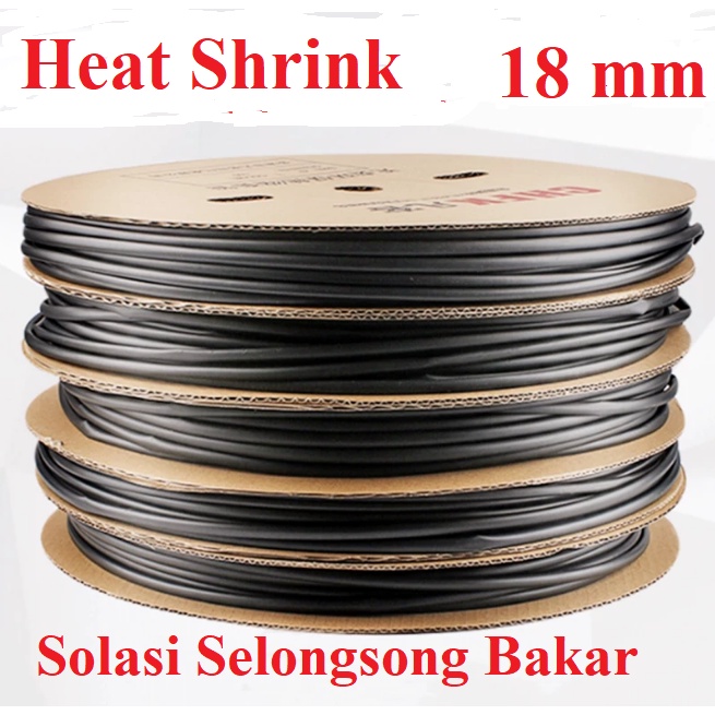 Heatshrink Heat Shrink Selang Tube Selonsong Selang Bakar 18mm 18 mm