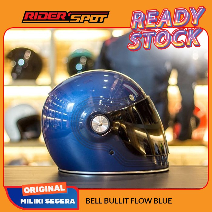 Helm Motor Bell Bullitt Flow Blue Full Face Original Helmet