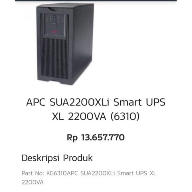 Ups apc SUA2200xLi Smart ups Xl 2200VA (6310)