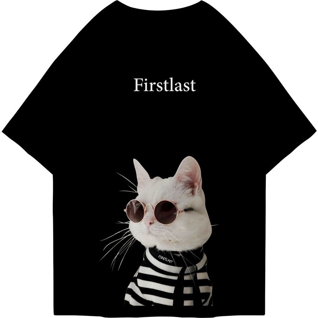 FIRSTLAST Oversized Tshirt Cat | Kaos Oversize Pria dan Wanita