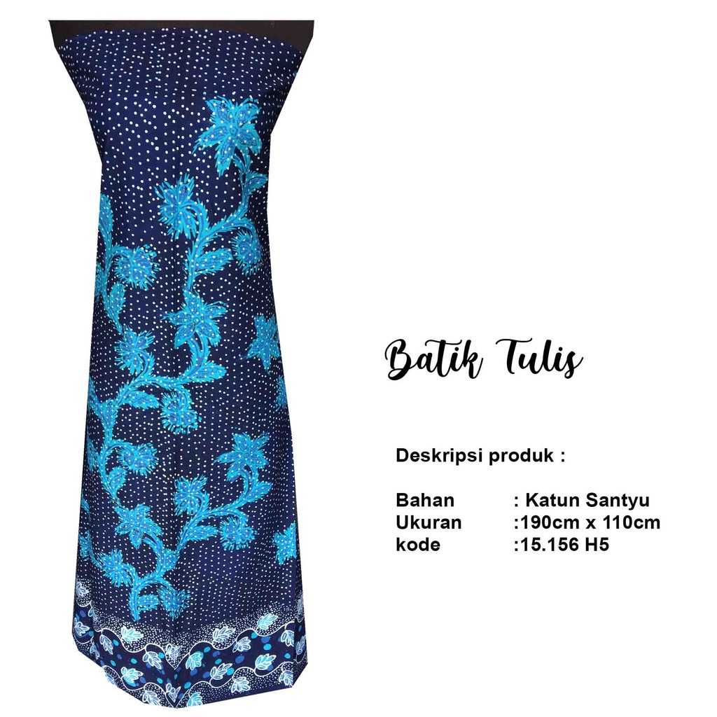 Jual Batik Tulis Madura Motif Flora Biru Polkadot Shopee Indonesia